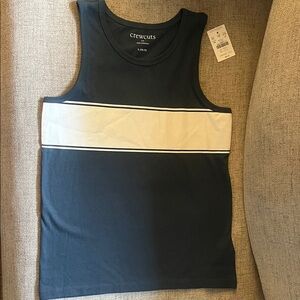 Crewcuts Navy Tank with White Stripe Detail